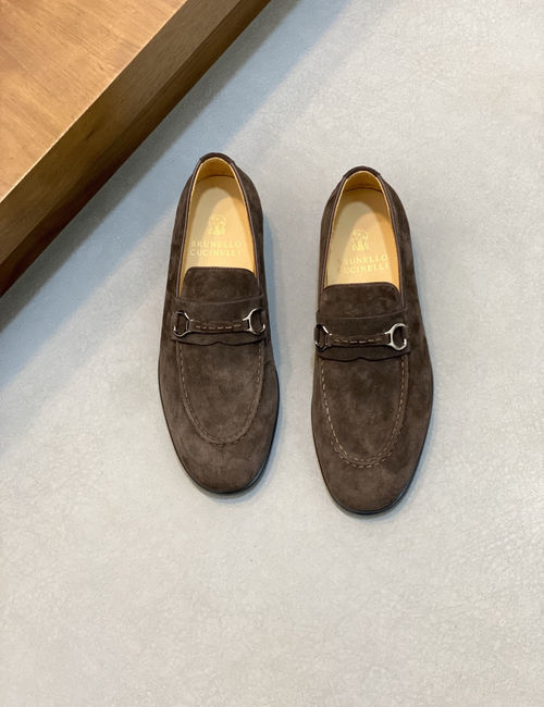 Brunello Cucinelli BC Slip-on Suede Leather Loafers