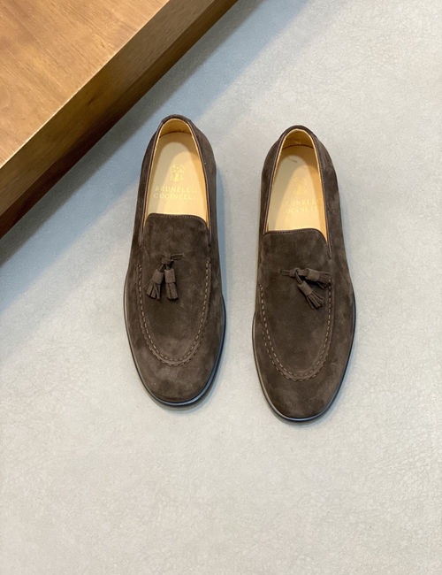 Brunello Cucinelli BC Slip-on Suede Leather Loafers
