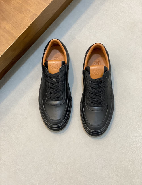 Moncler Stitched Leather TPU Sole Sneakers
