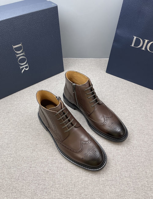Christian Dior CD High-top Ankle Boots Premium Calfskin Leather Sole