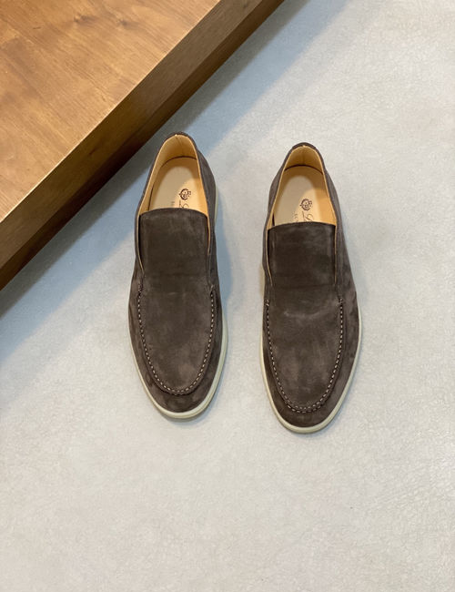 Loro Piana LP Suede Leather Slip-on Casual Loafers