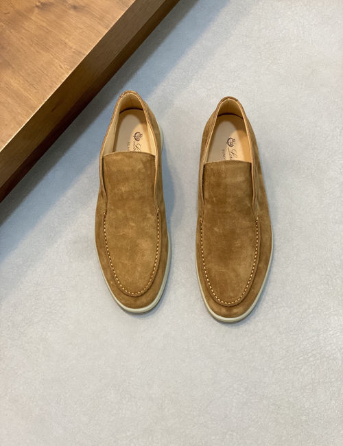 Loro Piana LP Suede Leather Slip-on Casual Loafers