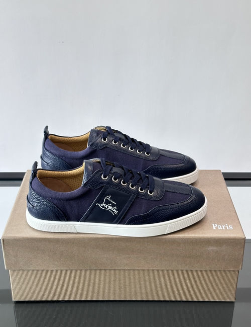 Christian Louboutin Cowhide Canvas Color-block Casual Shoes