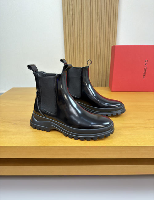 Ferragamo Polished Cowhide High-top Shoes