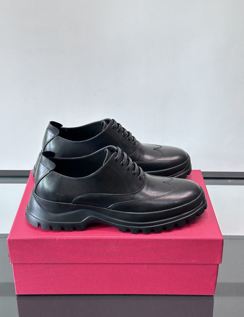 Ferragamo Genuine Leather Dress Shoes With Non-slip Soles