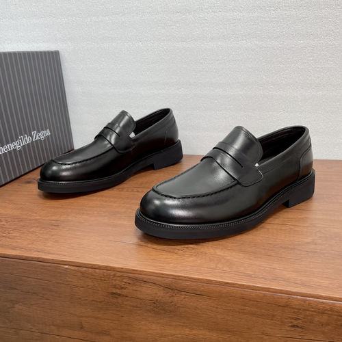 Zegna New Leather Loafers With Classic Design