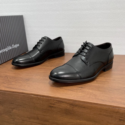 Zegna Plain Toe Calfskin Dress Shoes