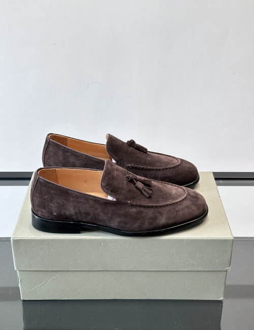 Brunello Cucinelli BC Tassel Suede Loafer Leather Shoes
