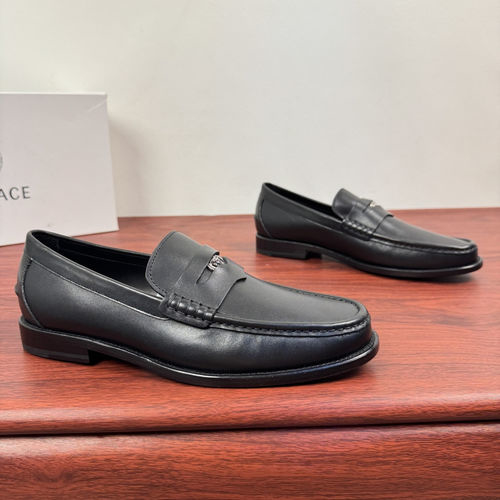 Versace Cowhide Leather Loafers With Medusa Emblem