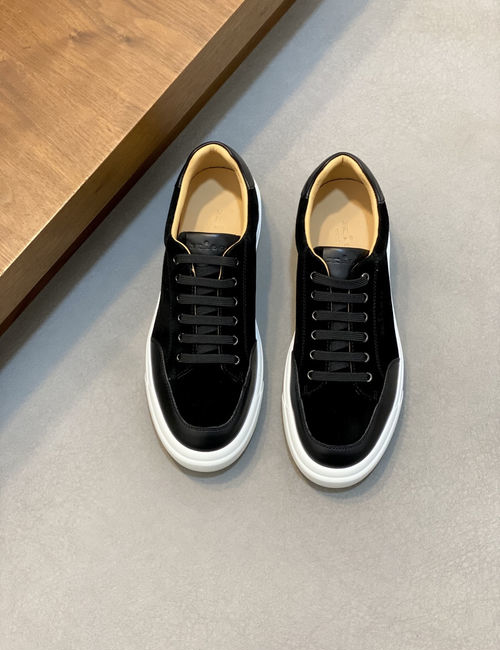 Kiton Wash Denim Suede Sneakers