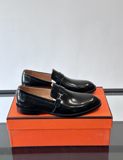 Hermes Classic Leather Loafers Shoes