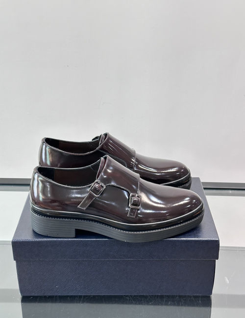 Prada Double Buckle Monk Dress Shoes