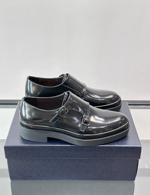 Prada Double Buckle Monk Dress Shoes