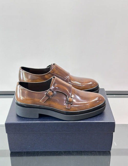 Prada Double Buckle Monk Dress Shoes
