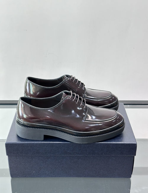 Prada Patent Leather Lace-Up Derby Shoes