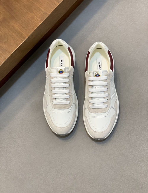 Bally Embossed Leather Sneakers With Rubber Sole