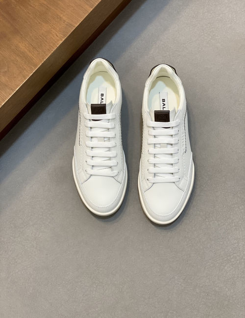 Bally Embossed Leather Sneakers With Rubber Sole