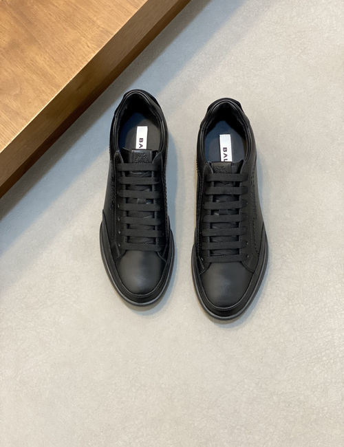 Bally Embossed Leather Sneakers With Rubber Sole