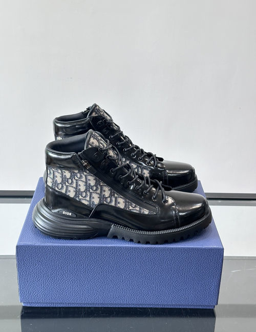 Christian Dior CD Combat Oblique High-top Sneakers EVA Sole