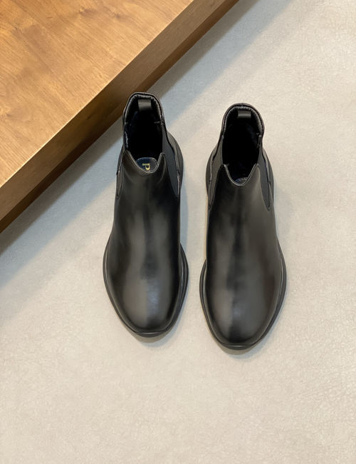 Prada Side-zip Nappa Leather Wool Sneakers