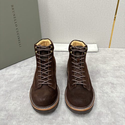 Brunello Cucinelli BC Premium Leather Hiking Boots With Vibram Sole