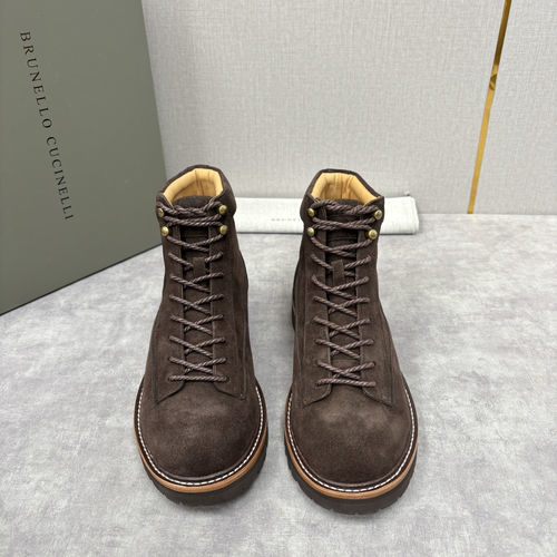 Brunello Cucinelli BC Premium Leather Hiking Boots With Vibram Sole