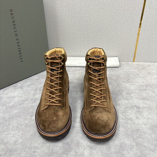 Brunello Cucinelli BC Premium Leather Hiking Boots With Vibram Sole