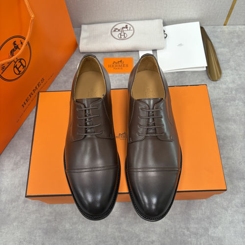 Hermes Three-piece Oxford Shoes Leather Sole