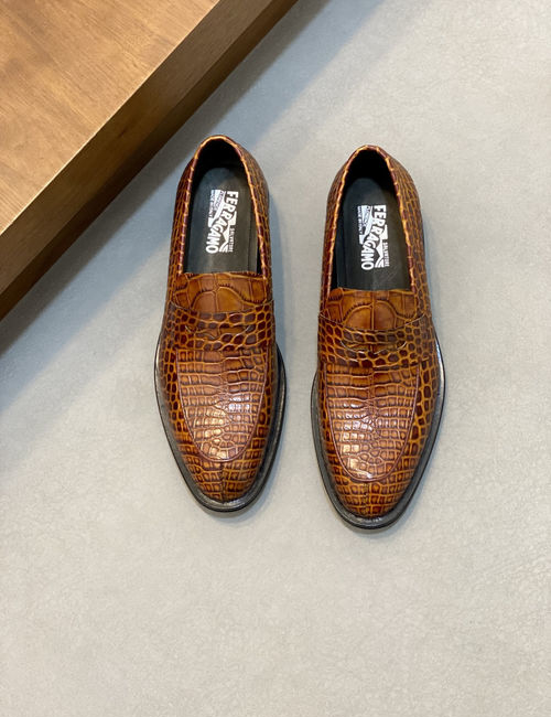 Ferragamo Handcrafted Leather Business Shoes