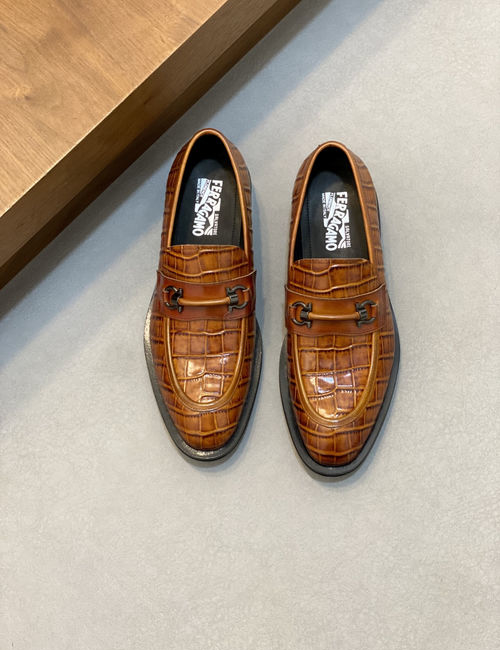 Ferragamo Handcrafted Leather Business Shoes