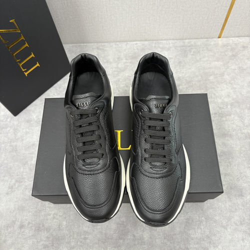 Zilli Stitched Leather Casual Sneakers