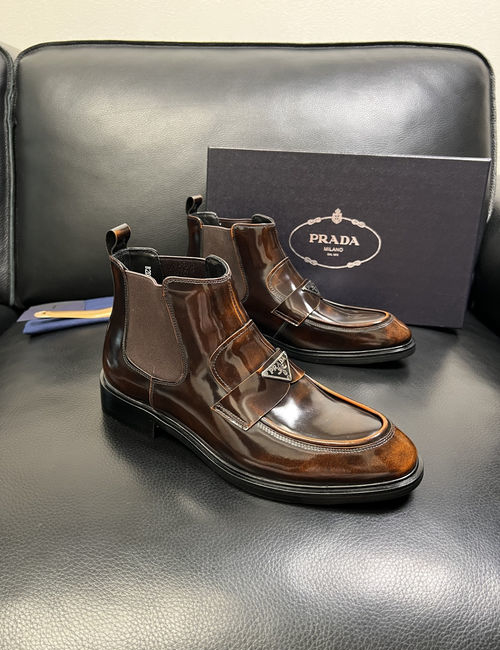 Prada Cowhide Leather Comfortable Casual Leather Shoes