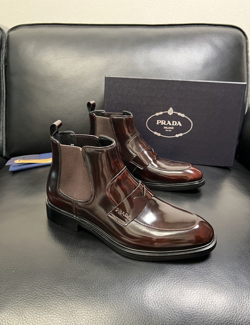 Prada Cowhide Leather Comfortable Casual Leather Shoes