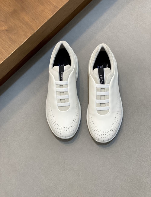 Zegna Low-top Leather Casual Slip-on Sneakers