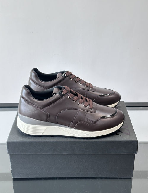 Zegna Classic Stitched Cowhide Casual Sneakers