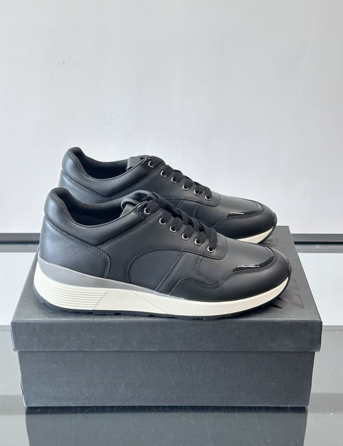 Zegna Classic Stitched Cowhide Casual Sneakers