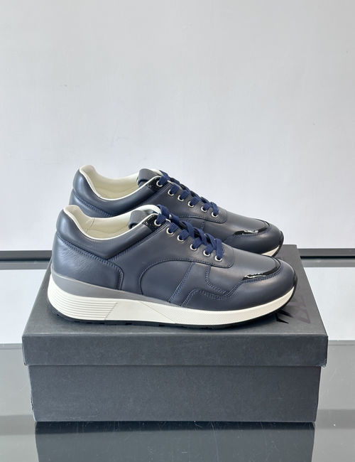 Zegna Classic Stitched Cowhide Casual Sneakers