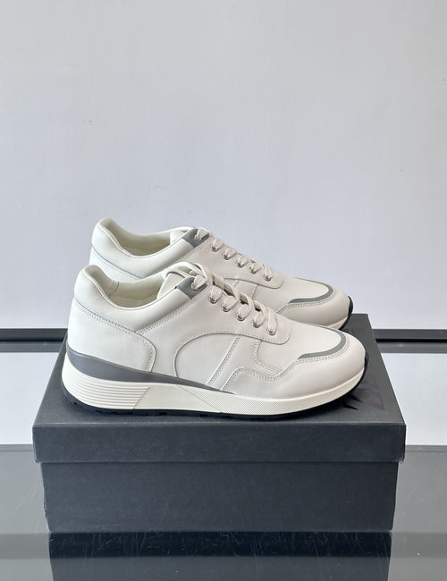 Zegna Classic Stitched Cowhide Casual Sneakers