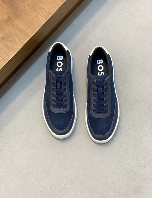 Hugo Boss Leather Slip-on Casual Sneakers With Fringes