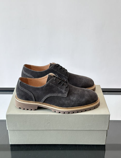 Brunello Cucinelli BC Suede Leather Thick-sole Derby Shoes