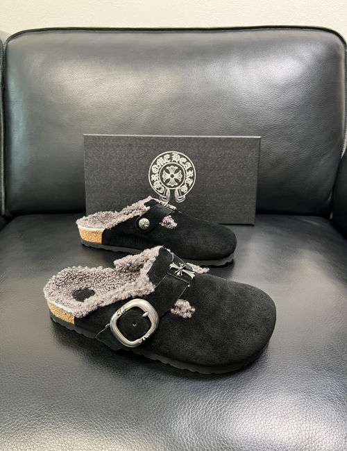 Chrome Hearts Grained Leather Lambskin Lined Shoes