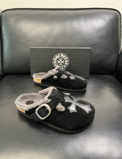 Chrome Hearts Grained Leather Lambskin Lined Shoes