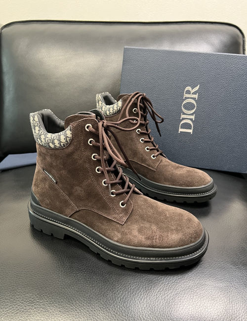 Christian Dior CD High-top Leather Stitching Comfortable Boots
