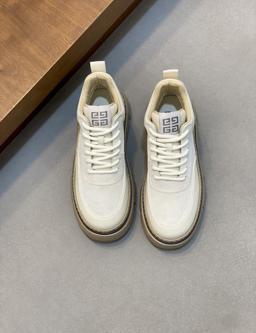 Givenchy Stitched Leather Logo Platform Sneakers