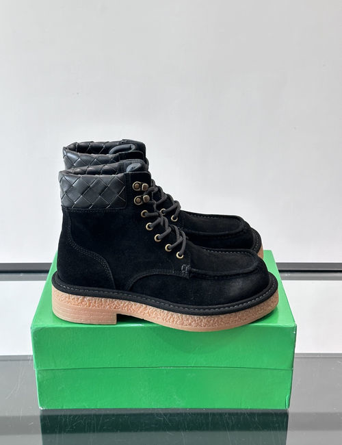 Bottega Veneta BV Suede Platform Desert Boots With Quilted Details