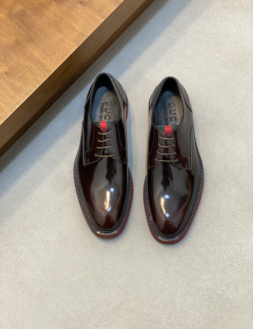 Gucci Stitching Leather Casual Walking Shoes