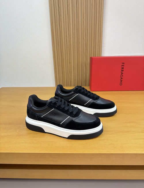 Ferragamo Premium Casual Sneakers Perforated Upper