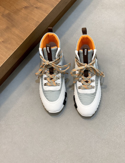 Hermes Suede Canvas High-top Casual Shoes