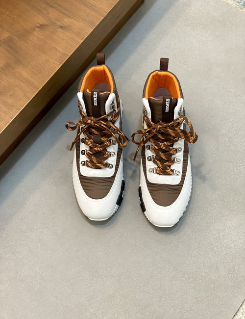 Hermes Suede Canvas High-top Casual Shoes
