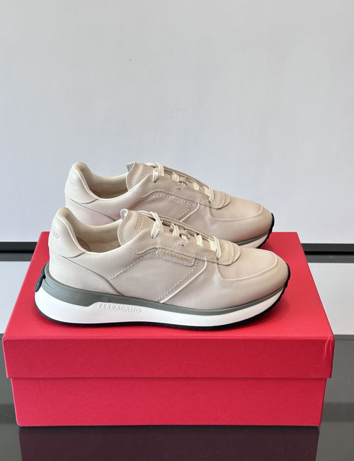 Ferragamo Calfskin Casual Sneakers With Thick Sole